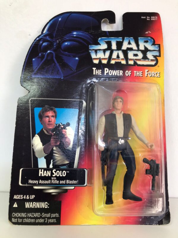 THE POWER OF THE FORCE HAN SOLO WITH HEAVY ASSAULT RIFLE AND BLASTER